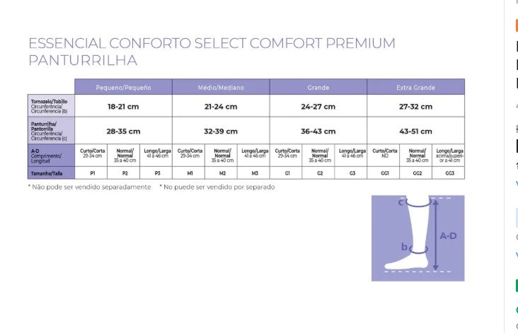 MEIA DE COMPRESSÃO PREMIUM 863 3/4 30-40MMHG -SIGVARIS