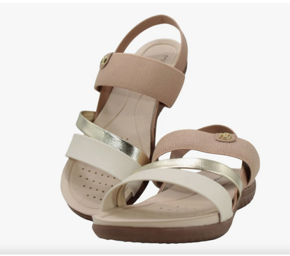 SANDÁLIA ÍTALIA NUDE/CREME/DOURADO - MODARE