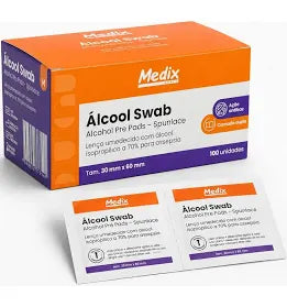 SWAB COM ÁLCOOL  C/100UN - MEDIX