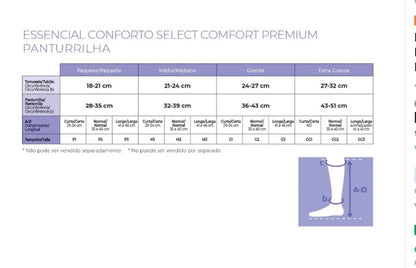 MEIA DE COMPRESSÃO PREMIUM 3/4  20-30MMHG - SIGVARIS