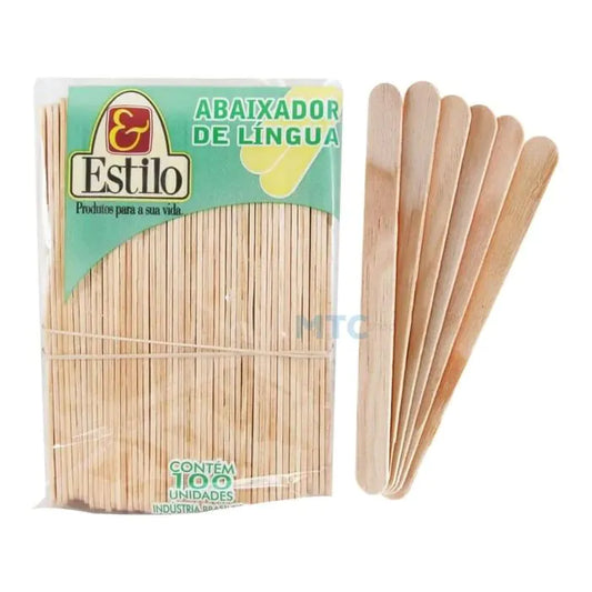 ABAIXADOR DE LÍNGUA MADEIRA C/100UN - ESTILO