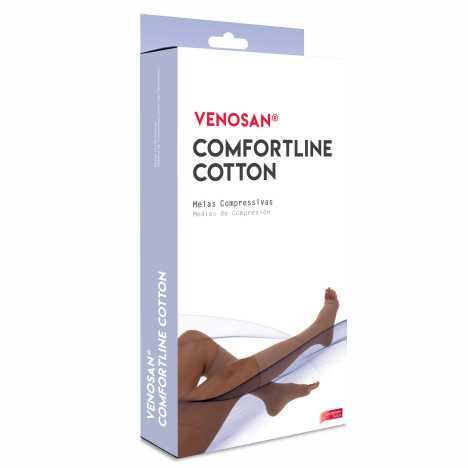MEIA DE COMPRESSÃO  COMF COTTON  20-30 MMHG AD  3/4 PÉ ABERTO BEGE - VENOSAN